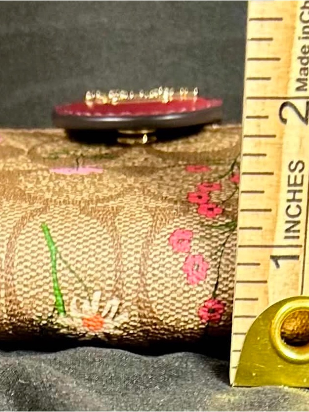 NWT COACH C8730 Medium Corner Zip Wallet Signature Canvas Wildflower Floral New - Picture 8 of 11